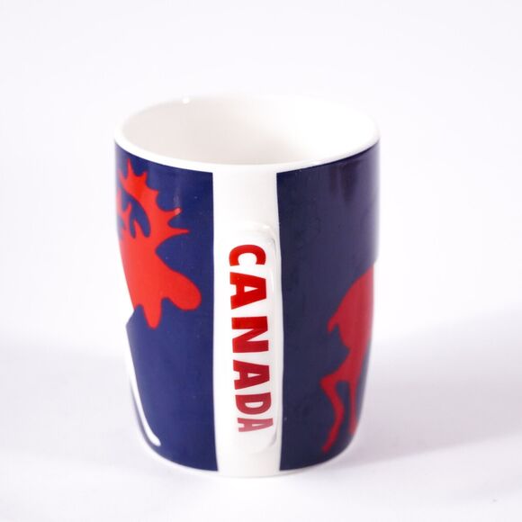 Canada Moose Maple Leaf Candian Ceramic Coffee Mug Tea Cup Drinkware Blue Red - Picture 4 of 8
